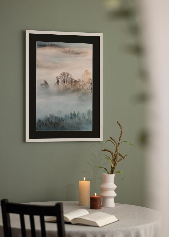 Rėmas Fiorito Baltas 30x40 cm - Paspartu Juodas 21x30 cm