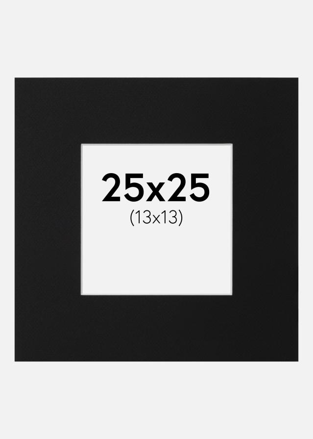 Paspartu Juodas Standartas (Balta Šerdis) 25x25 cm (13x13)