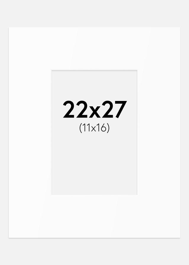Paspartu Baltas Standartas (Balta Šerdis) 22x27 cm (11x16)