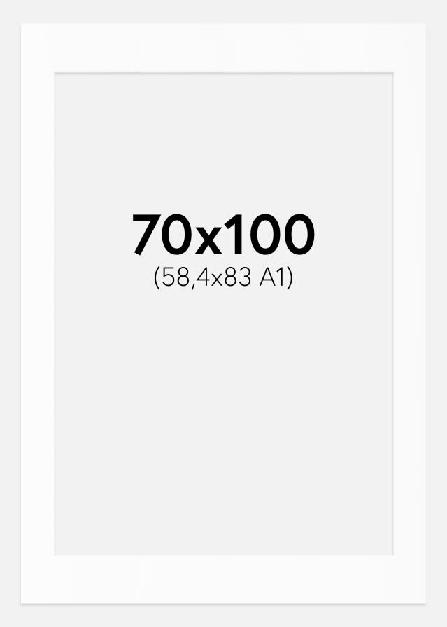 Paspartu Baltas Standartas Balta šerdis 70x100 cm (58,4x83 - A1)