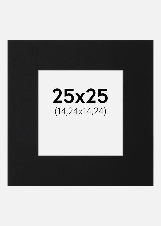 Paspartu Juodas Standartas (Balta Šerdis) 25x25 cm (14,24x14,24)