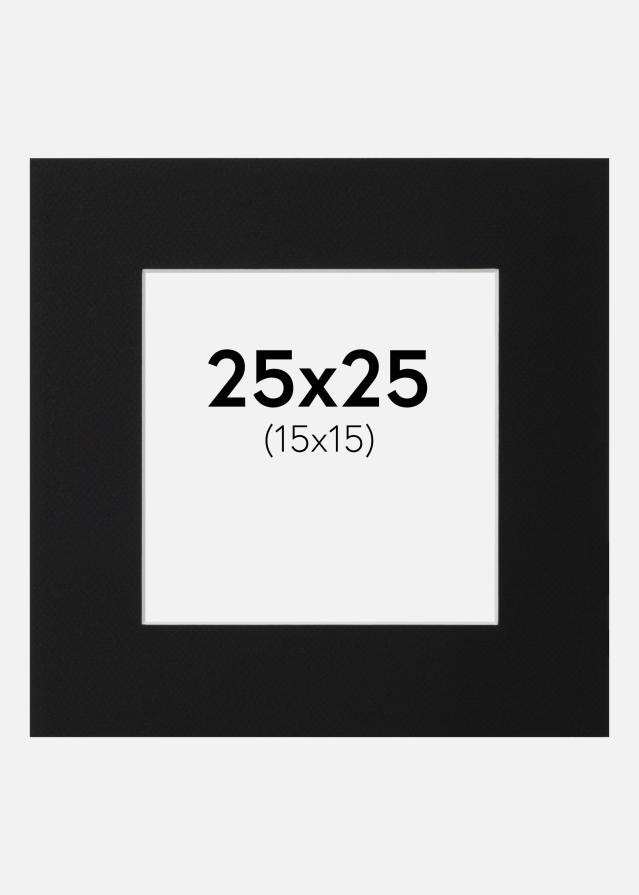Paspartu Juodas Standartas (Balta Šerdis) 25x25 cm (15x15)