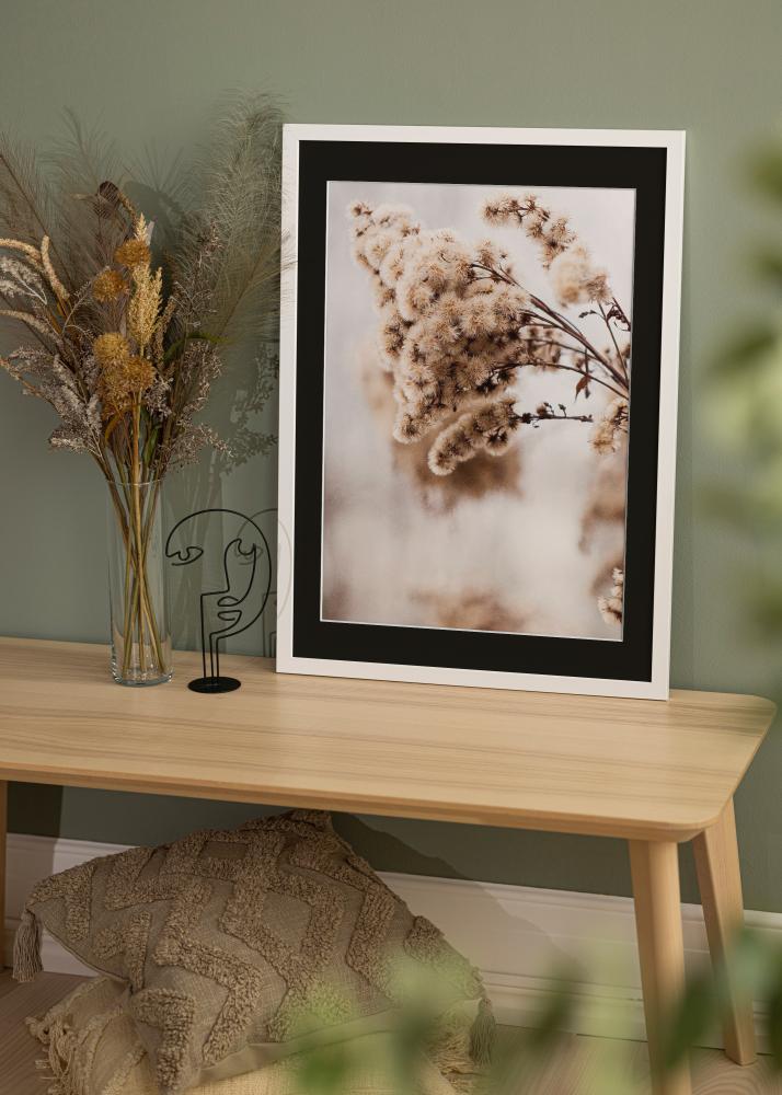 Rėmas White Wood 50x100 cm - Paspartu Juodas 30x80 cm