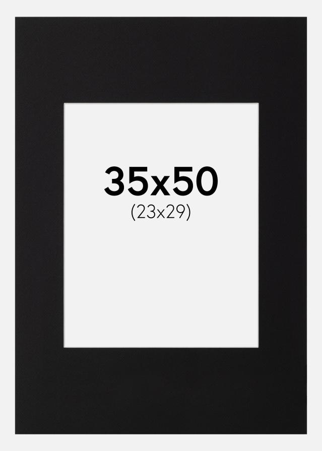 Paspartu Canson Juodas Balta šerdis 35x50 cm (23x29)