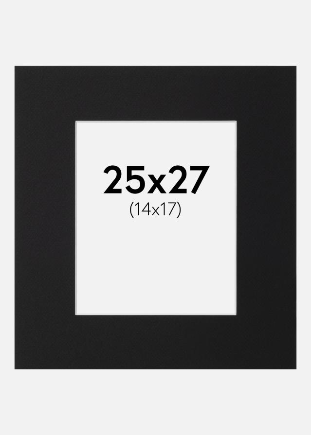 Paspartu Juodas Standartas (Balta Šerdis) 25x27 cm (14x17)