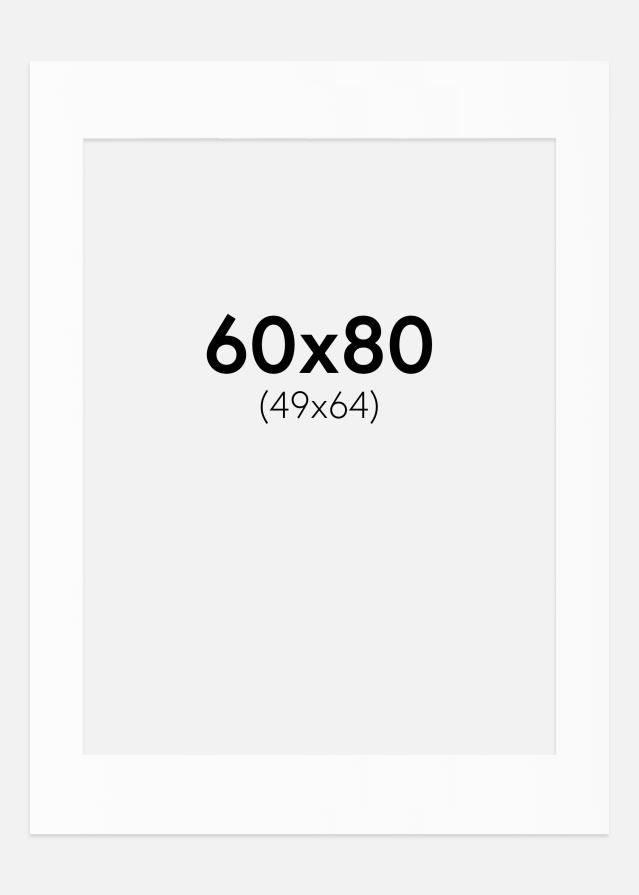 Paspartu Baltas Standartas Balta šerdis 60x80 cm (49x64)