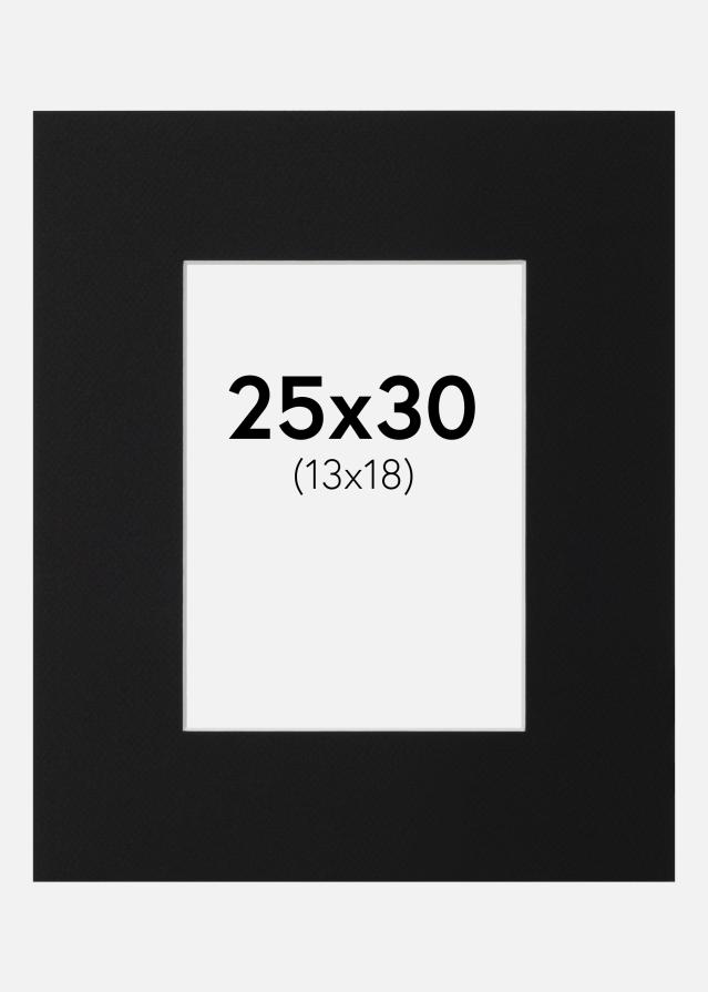 Paspartu Juodas Standartas (Balta Šerdis) 25x30 cm (13x18)