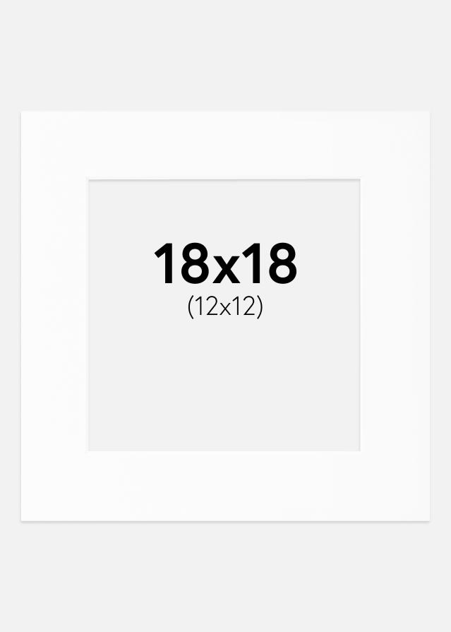 Paspartu Baltas Standartas Balta šerdis 18x18 cm (12x12)