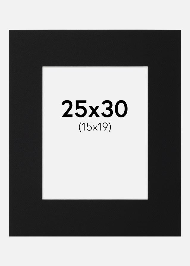 Paspartu Juodas Standartas (Balta Šerdis) 25x30 cm (15x19)