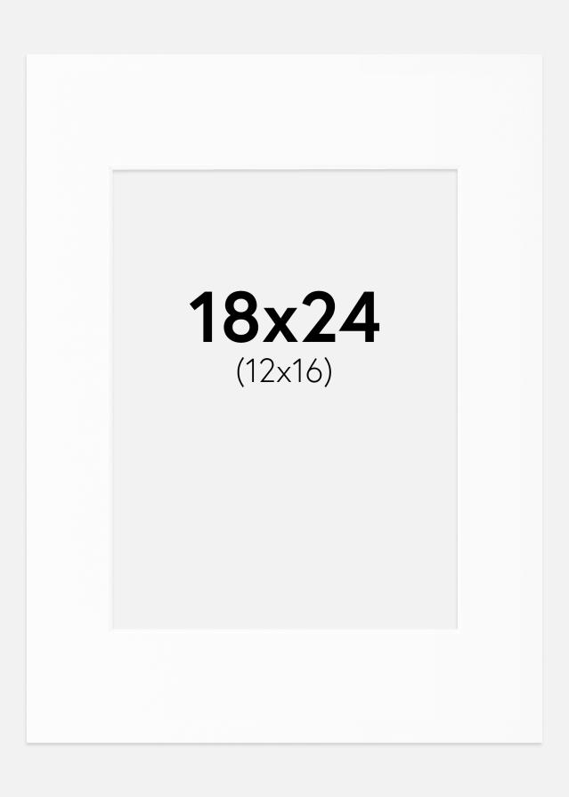 Paspartu Baltas Standartas Balta šerdis 18x24 cm (12x16)