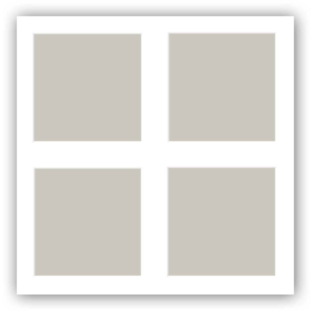 Paspartu Baltas 60x60 cm - Koliažas 4 Paveikslėliai (24x24 cm)