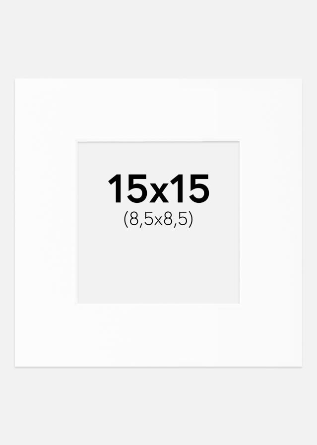 Paspartu Baltas Standartas Balta šerdis 15x15 cm (8,5x8,5)