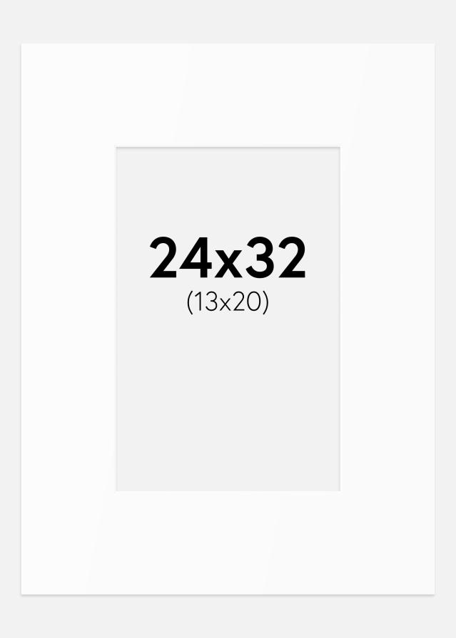 Paspartu Baltas Standartas (Balta Šerdis) 24x32 cm (13x20)