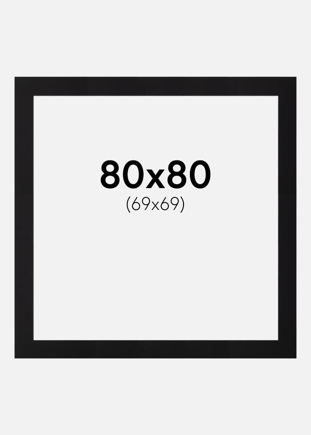 Paspartu Juodas Balta šerdis 80x80 cm (69x69)