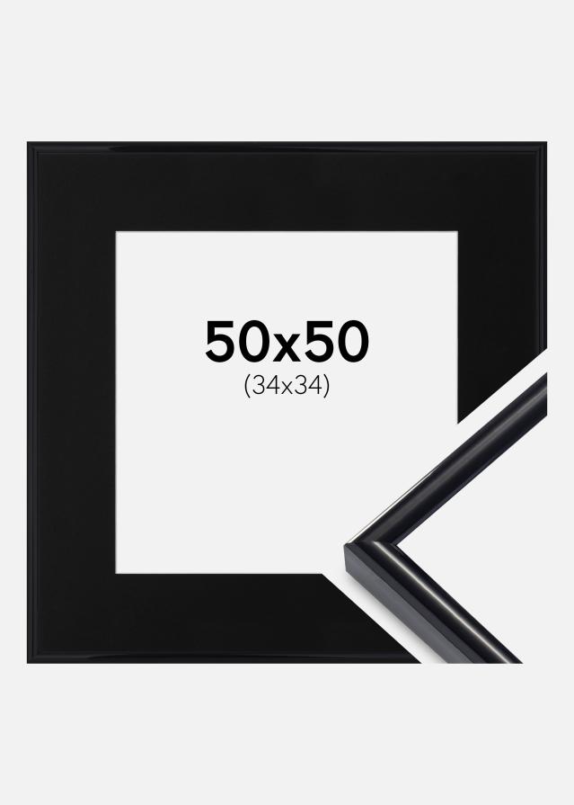 Rėmas Victoria Juodas 50x50 cm - Paspartu Juodas 35x35 cm