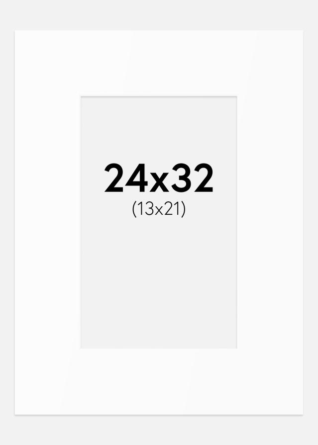Paspartu Baltas Standartas (Balta Šerdis) 24x32 cm (13x21)