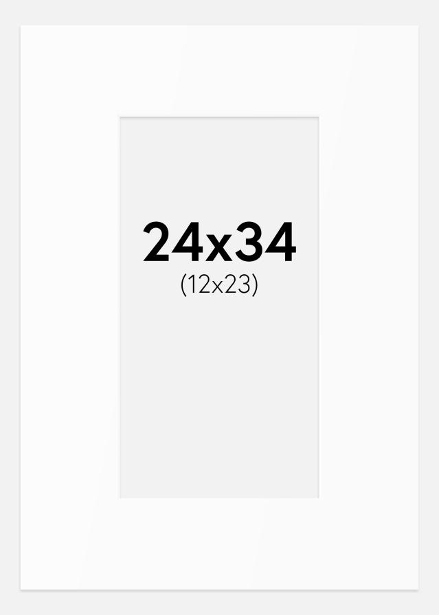 Paspartu Baltas Standartas (Balta Šerdis) 24x34 cm (12x23)