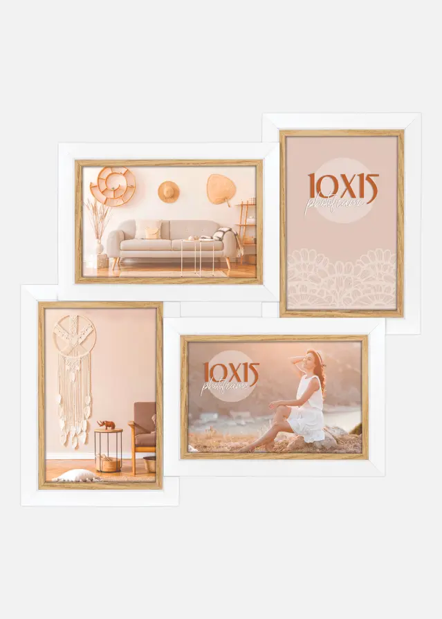 Ayas 4Q Koliažo rėmelis Baltas - 4 Paveikslėliai