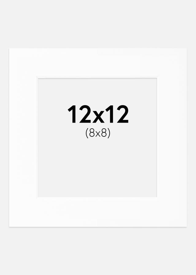 Paspartu Baltas Standartas Balta šerdis 12x12 cm (8x8)