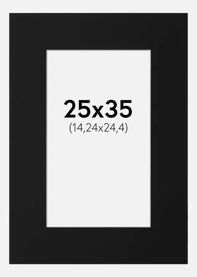 Paspartu Juodas Standartas (Balta Šerdis) 25x35 cm (14,24x24,4)