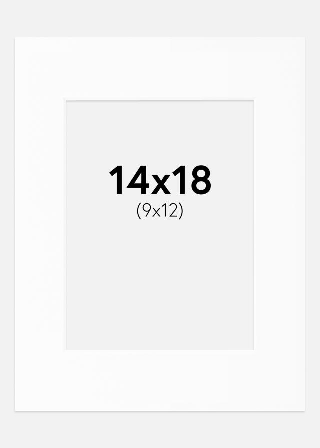 Paspartu Baltas Standartas Balta šerdis 14x18 cm (9x12)