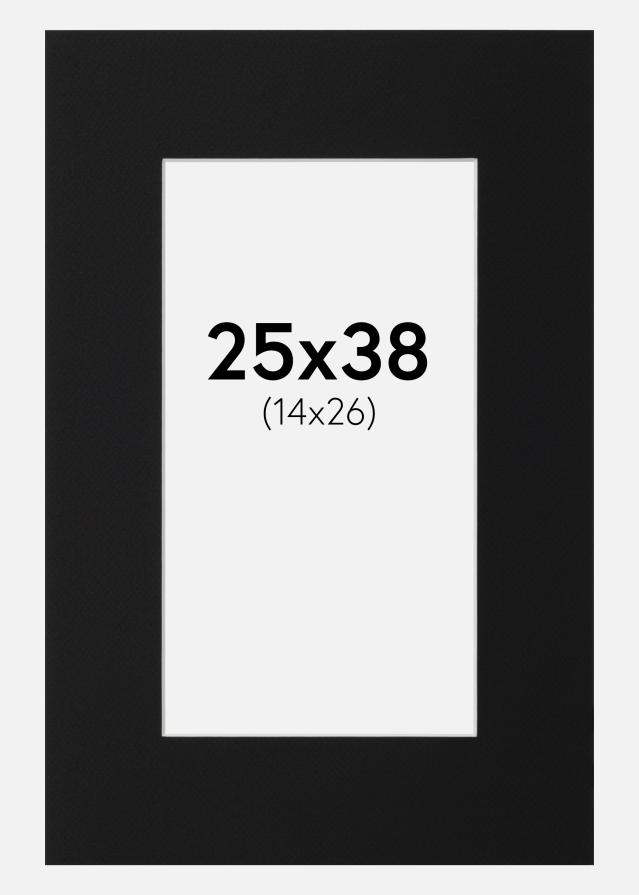 Paspartu Juodas Standartas (Balta Šerdis) 25x38 cm (14x26)