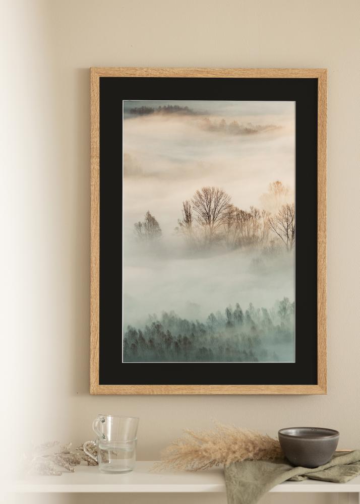 Rėmas Fiorito Šviesus ąžuolas 40x50 cm - Paspartu Juodas 12x16 inches