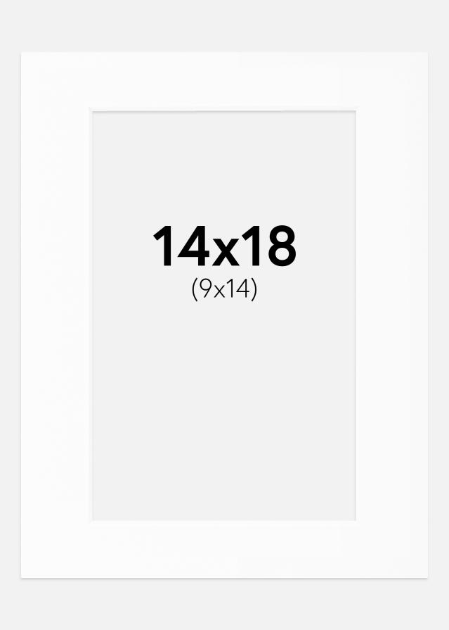 Paspartu Baltas Standartas Balta šerdis 14x18 cm (9x14)