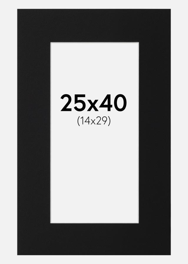 Paspartu Juodas Standartas (Balta Šerdis) 25x40 cm (14x29)