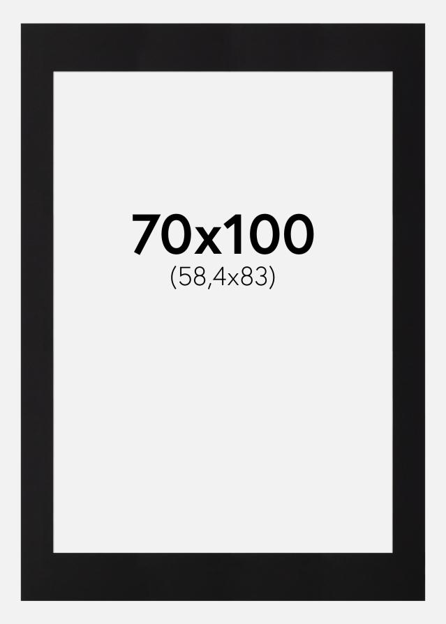 Paspartu Juodas Standartas Balta šerdis 70x100 cm (58,4x83 - A1)