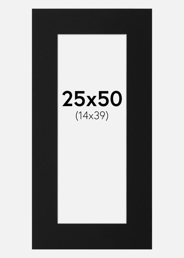 Paspartu Juodas Standartas (Balta Šerdis) 25x50 cm (14x39)