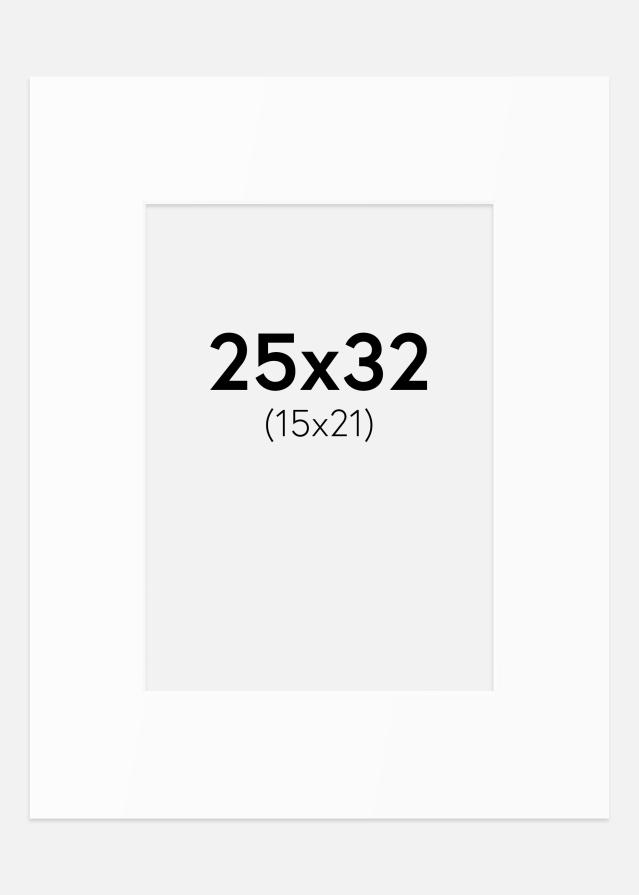 Paspartu Baltas Standartas (Balta Šerdis) 25x32 cm (15x21)