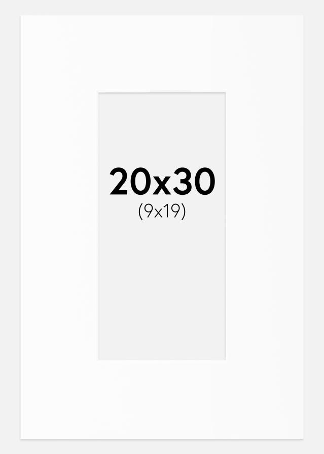 Paspartu Baltas Standartas Balta šerdis 20x30 cm (9x19)