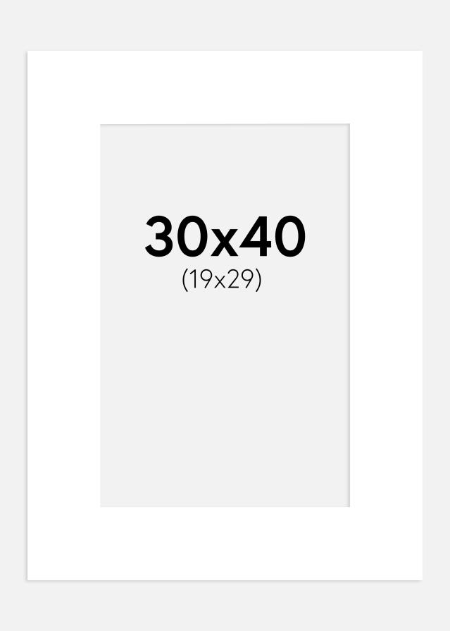 Paspartu Kreidos baltumo 30x40 cm (19x29 cm)