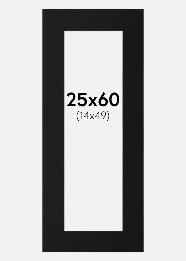 Paspartu Juodas Standartas (Balta Šerdis) 25x60 cm (14x49)
