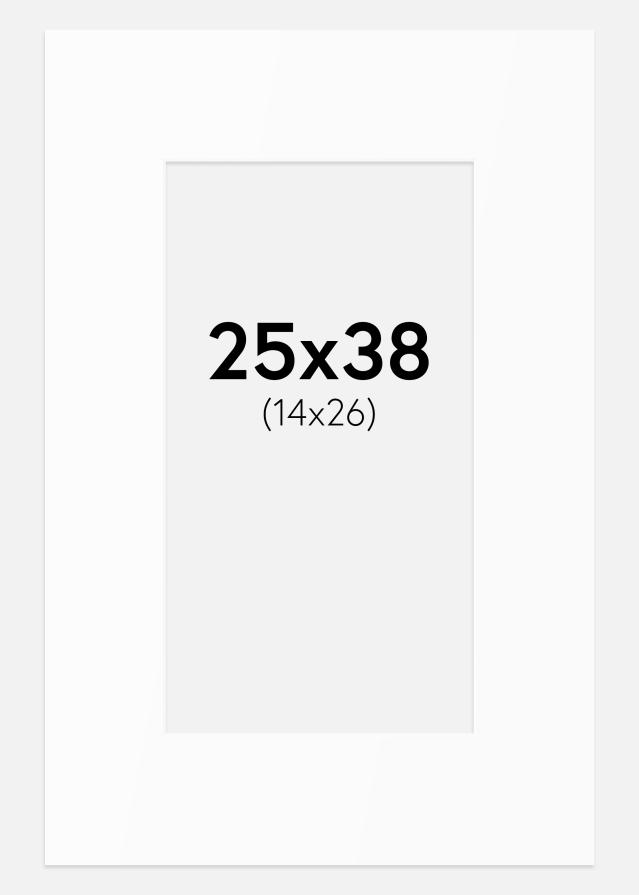 Paspartu Baltas Standartas (Balta Šerdis) 25x38 cm (14x26)