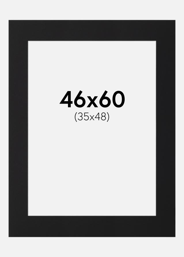 Paspartu Juodas Standartas (Balta Šerdis) 46x60 cm (35x48)