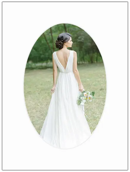 Paspartu Baltas Ovalus Balta šerdis 15x20 cm (9x14)