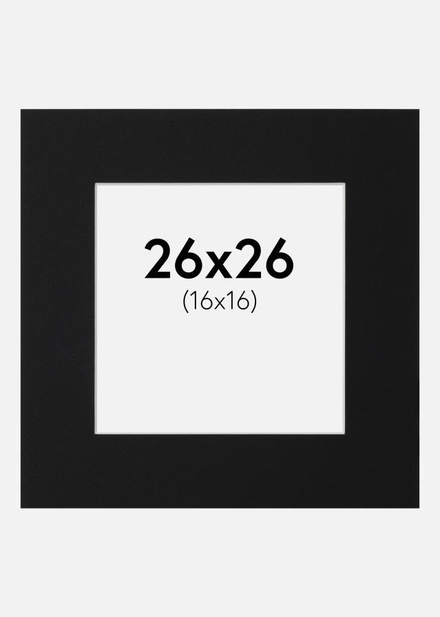 Paspartu Juodas Standartas (Balta Šerdis) 26x26 cm (16x16)