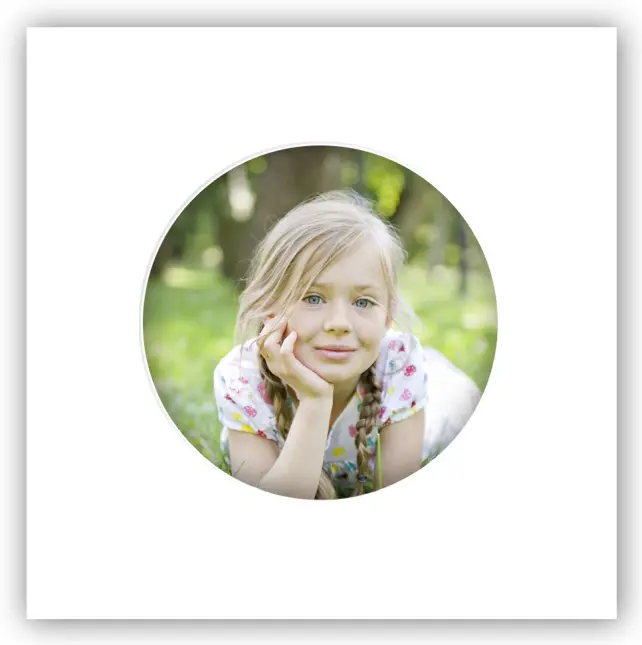 Paspartu Apvalus Baltas 30x30 cm (23,5x23,5 cm)