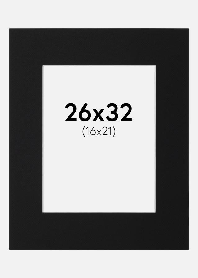 Paspartu Juodas Standartas (Balta Šerdis) 26x32 cm (16x21)