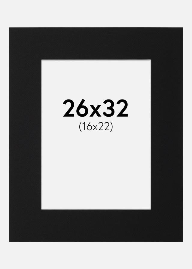 Paspartu Juodas Standartas (Balta Šerdis) 26x32 cm (16x22)
