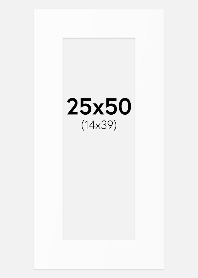 Paspartu Baltas Standartas (Balta Šerdis) 25x50 cm (14x39)