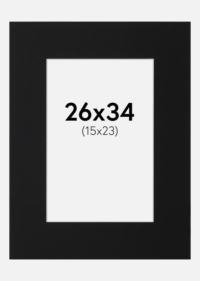 Paspartu Juodas Standartas (Balta Šerdis) 26x34 cm (15x23)