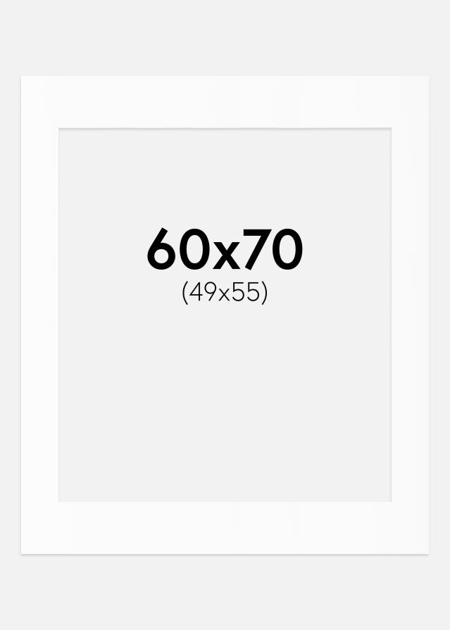 Paspartu Baltas Standartas Balta šerdis 60x70 cm (49x55)