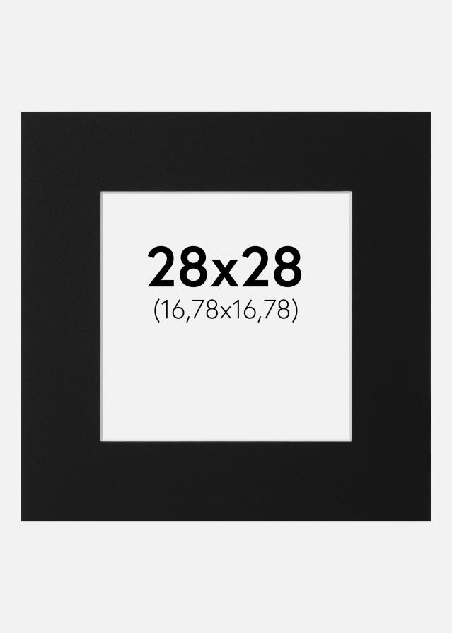 Paspartu Juodas Standartas (Balta Šerdis) 28x28 cm (16,78x16,78)