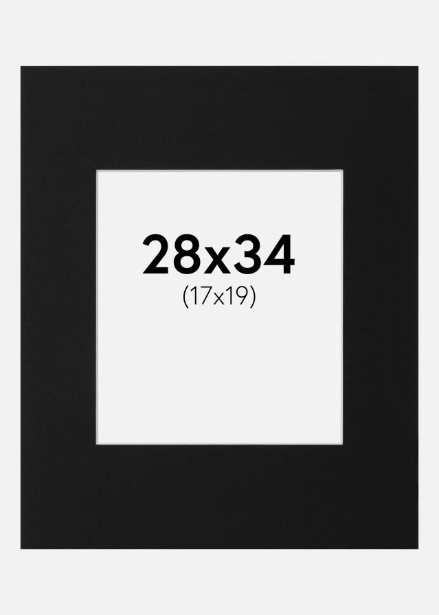 Paspartu Juodas Standartas (Balta Šerdis) 28x34 cm (17x19)