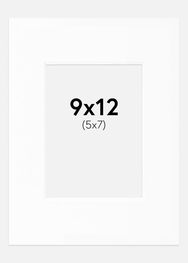 Paspartu Baltas Standartas Balta šerdis 9x12 cm (5x7)