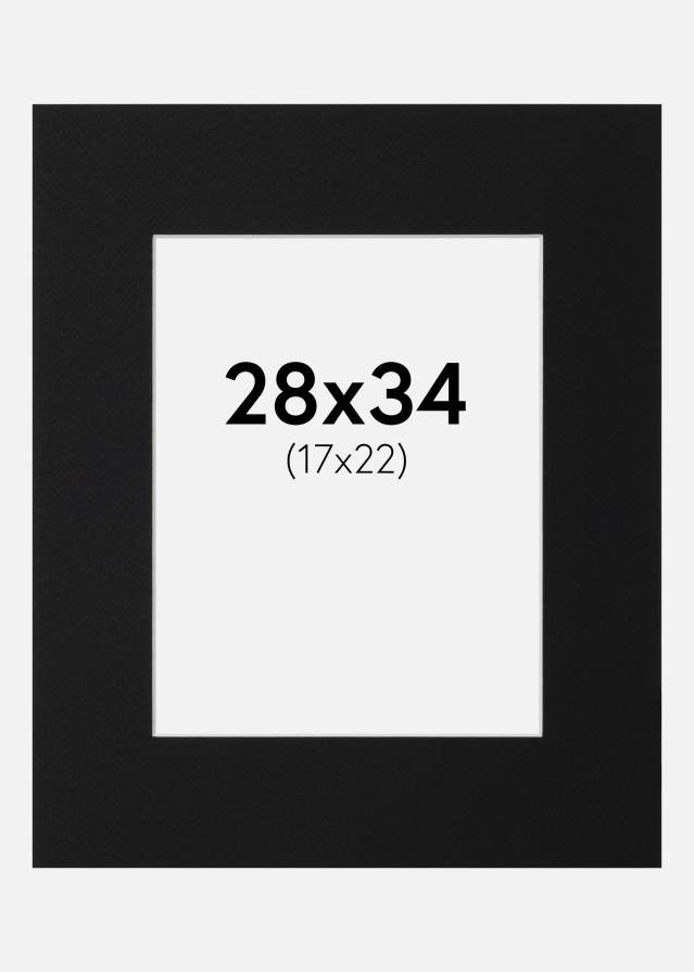 Paspartu Juodas Standartas (Balta Šerdis) 28x34 cm (17x22)