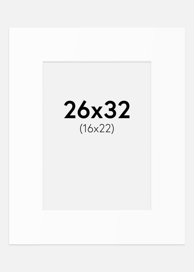 Paspartu Baltas Standartas (Balta Šerdis) 26x32 cm (16x22)